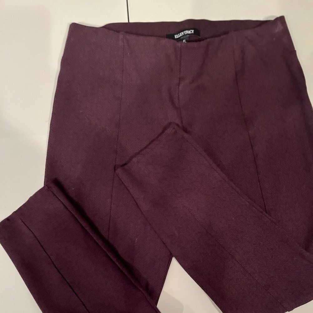 Ellen Tracy Dark Maroon Elastic Waist Pants (Size L / Gently-Used)